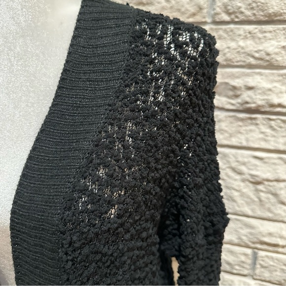 Black boucle cardigan sweater - Picture 2 of 6